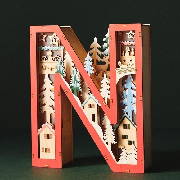 NWT - Anthropology Wonderland Scene Monogram | Mercari Anthropologie Monogram Wonderland Light-Up Scene Letter N